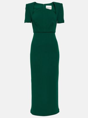 Vlněné midi šaty Roland Mouret zelené