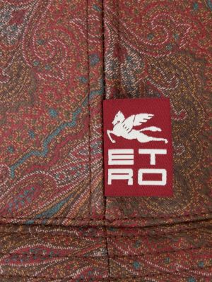 Kapelusz bawełniany z nadrukiem z wzorem paisley Etro brązowy