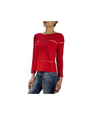 Sweter z długim rękawem z dżerseju Marella czerwony