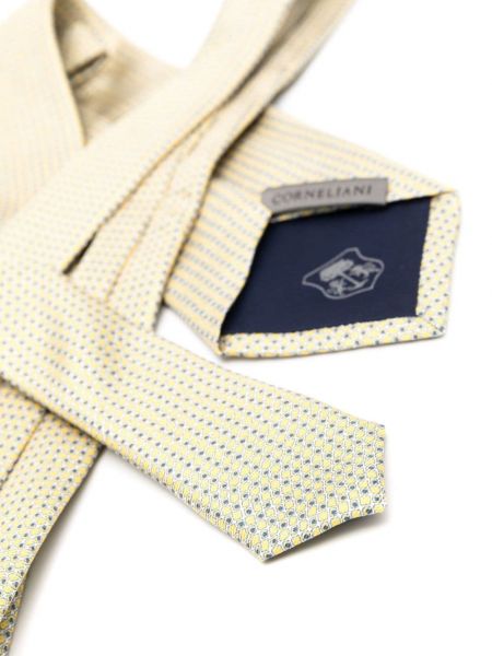 Hedvábná kravata Corneliani žlutá