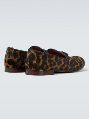 Pantofi loafer cu imagine cu model leopard Tom Ford maro