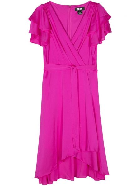 Τυλιχτό φόρεμα Dkny ροζ