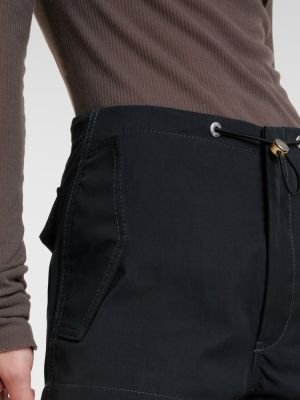 Pantaloni scurți cu talie înaltă din bumbac Dion Lee negru