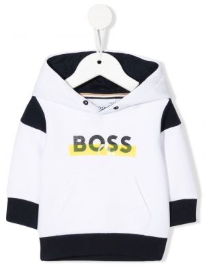 Felpa con stampa Boss Kidswear bianco