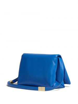 Kožená kabelka Marni modrá