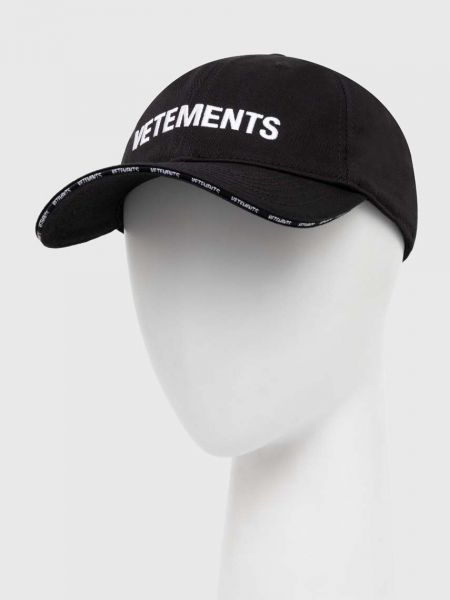 Хлопковая кепка с аппликацией Vetements черная