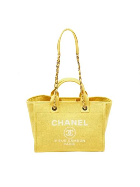 Shopperka retro Chanel Vintage żółta