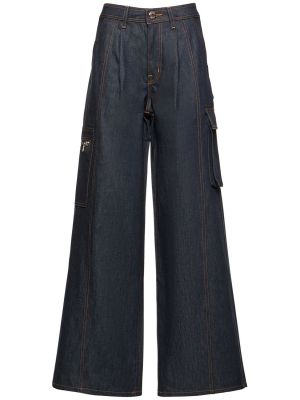 Jeans en coton large Brandon Maxwell bleu