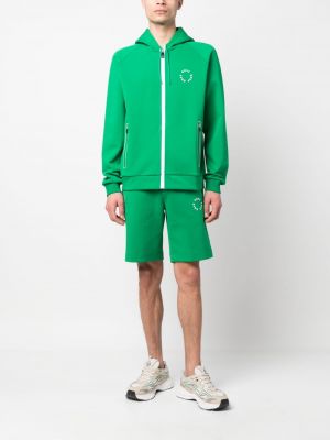 Kapučdžemperis ar rāvējslēdzēju ar apdruku Boss zaļš
