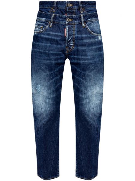 Bavlnený zúžené džínsy Dsquared2 modrá