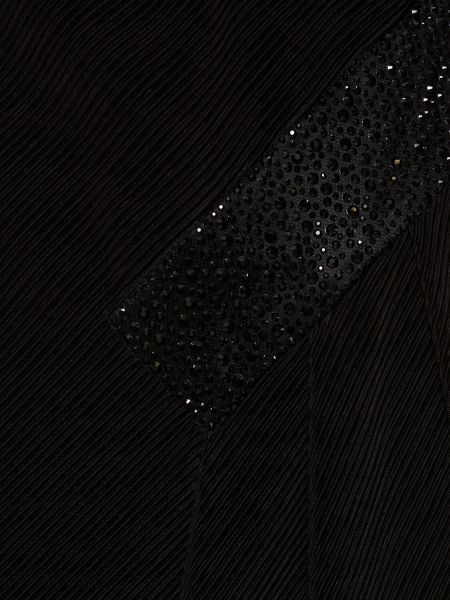 Jersey maxikleid mit plisseefalten Giorgio Armani schwarz