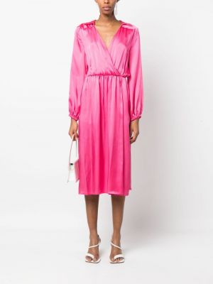 Sukienka midi z dekoltem w serek Semicouture różowa