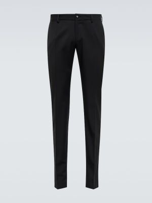Spodnie wełniane slim fit Dolce&gabbana czarne
