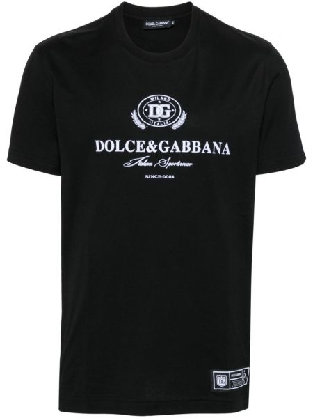 Puuvilla t-paita Dolce & Gabbana musta