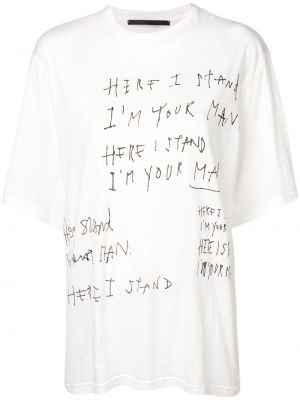Bavlněné tričko s potiskem s krátkými rukávy Haider Ackermann - bílá