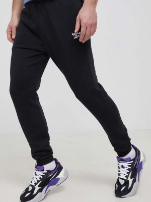 Spodnie sportowe z nadrukiem Reebok czarne