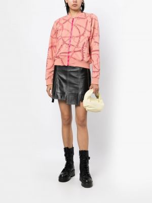 Jacke mit reißverschluss mit print Hermès pink