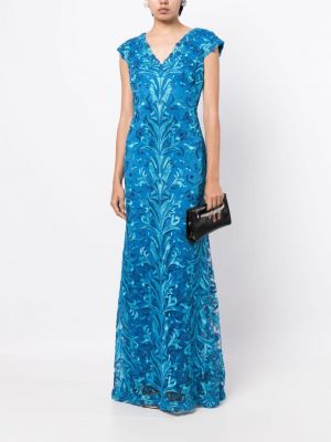 Kleid mit v-ausschnitt Tadashi Shoji blau