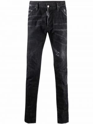 Nødlidende brodert skinny jeans Dsquared2 svart