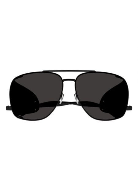 Gafas de sol de cuero Saint Laurent negro