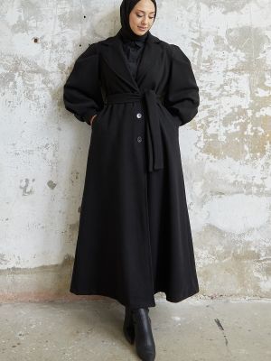 Παλτό με φουσκωτα μανικια Instyle μαύρο