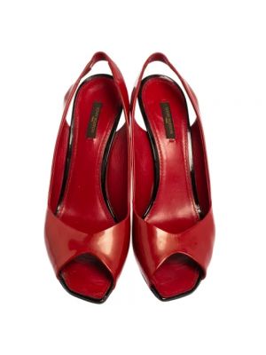 Sandały trekkingowe skórzane Louis Vuitton Vintage czerwone