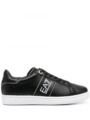 Δερμάτινα sneakers με σχέδιο Ea7 Emporio Armani μαύρο