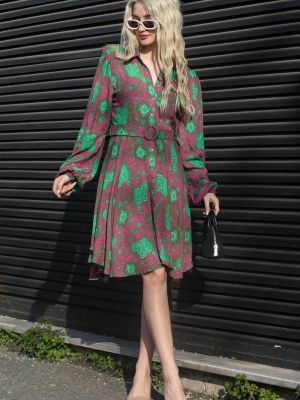Mini obleka s cvetličnim vzorcem Madmext zelena