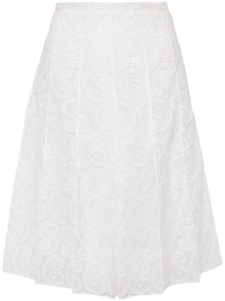 Πλισέ φούστα με δαντέλα Giambattista Valli λευκό