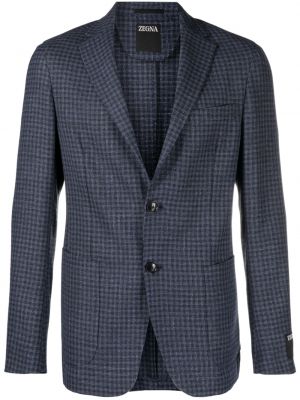 Blazer med mönster i rutigt Zegna blå