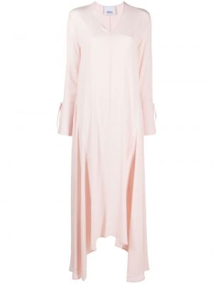 Вечерна рокля с v-образно деколте Erika Cavallini розово