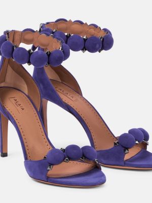 Semišové sandále Alaã¯a fialová