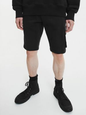 Pantaloni scurți din denim Calvin Klein Jeans negru