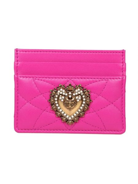 Pikowany portfel skórzany Dolce And Gabbana różowy