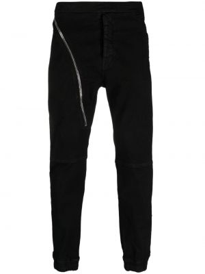 Běžecké kalhoty na zip skinny fit Rick Owens černé