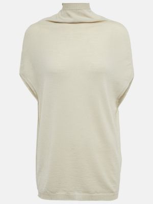 Oversize вълнен пуловер Rick Owens бяло