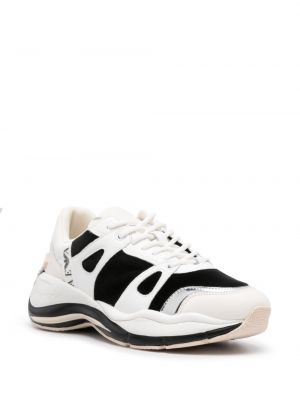 Sneakersy sznurowane skórzane koronkowe Emporio Armani