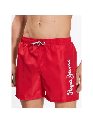 Pantaloni scurți din denim Pepe Jeans roșu