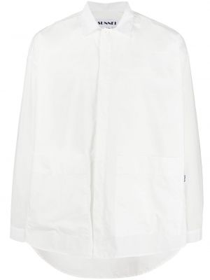 Βαμβακερό πουκάμισο σε φαρδιά γραμμή Sunnei λευκό