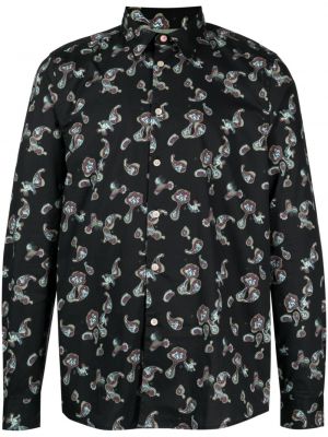 Βαμβακερό πουκάμισο με σχέδιο paisley Ps Paul Smith μαύρο
