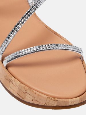 Sandali di pelle con platform Ancient Greek Sandals argento