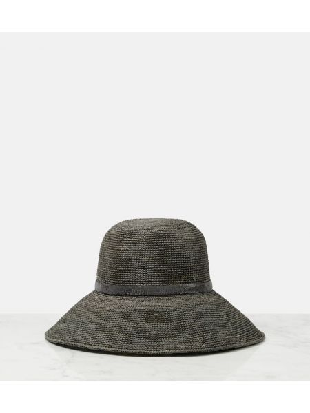 Sombrero con cuentas Brunello Cucinelli gris