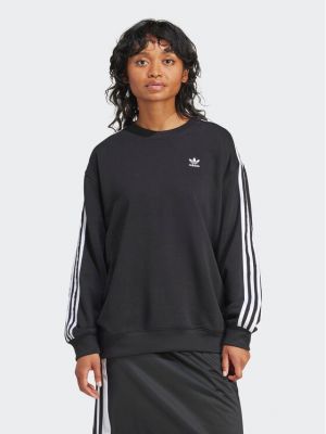 Oversized csíkos pulóver Adidas fekete