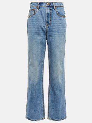 Straight leg jeans a vita alta Tory Burch blu