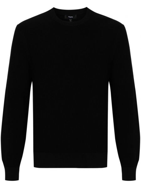 Дълъг пуловер с кръгло деколте Theory черно