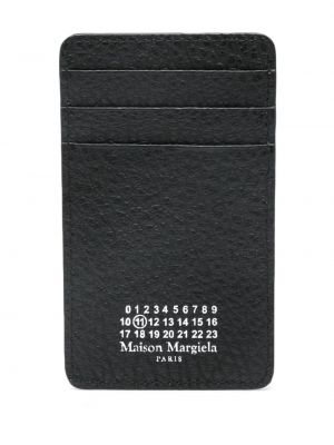Dabīgās ādas maku ar apdruku Maison Margiela melns