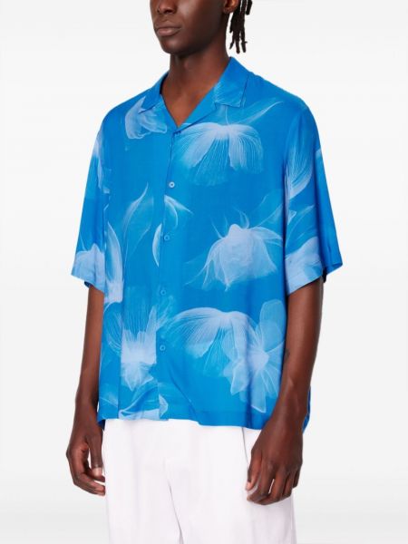 Raštuota gėlėta marškiniai Armani Exchange mėlyna