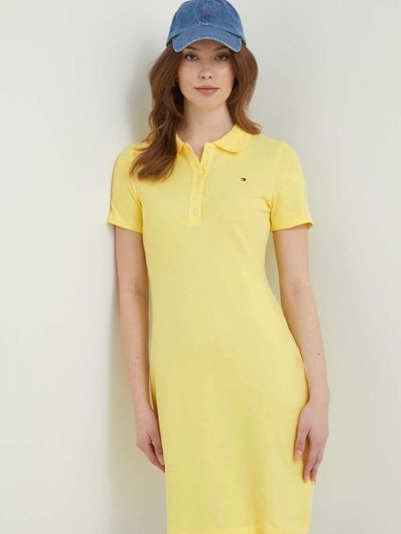 Sukienka mini dopasowana Tommy Hilfiger żółta
