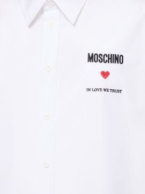 Camicia di cotone Moschino bianco