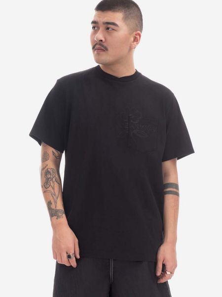 Bavlněné tričko s potiskem Engineered Garments černé